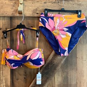 NWT Trina Turk Breeze High Waist/Bandeau Bikini Set 10, 12 & 14